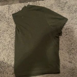 Army green crop top.
